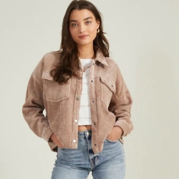 Altar'd State Jackets & Blazers - Altar’d State Beige Corduroy Shacket size M